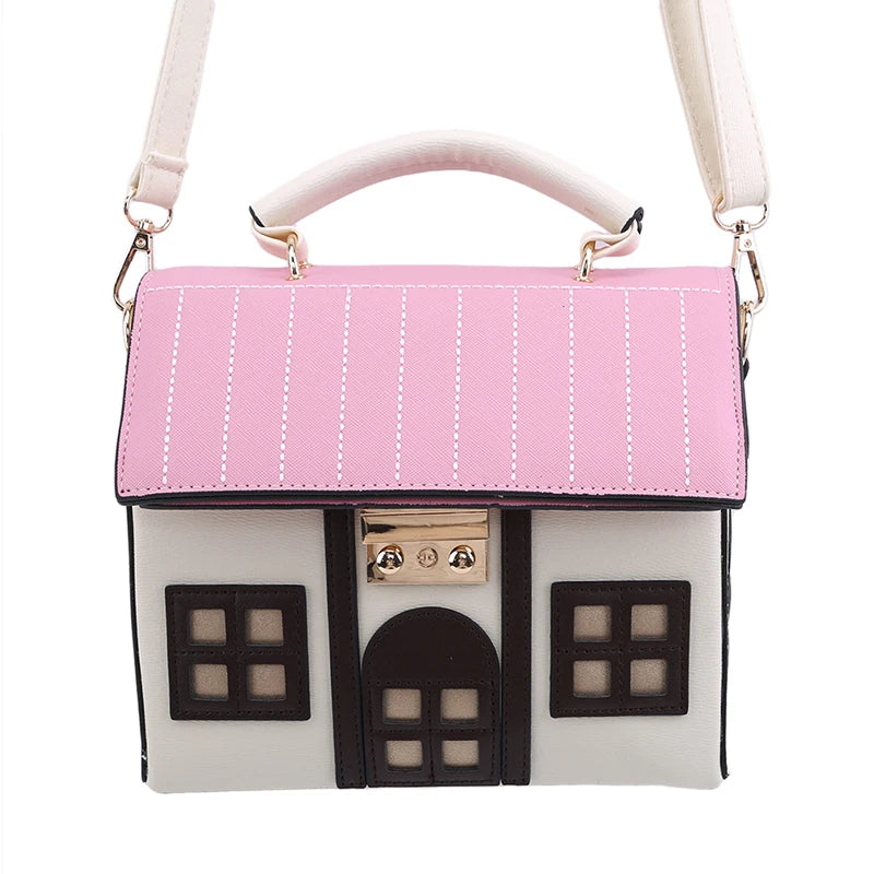 House Shape Women Handbags PU Leather Shoulder Crossbody Bags