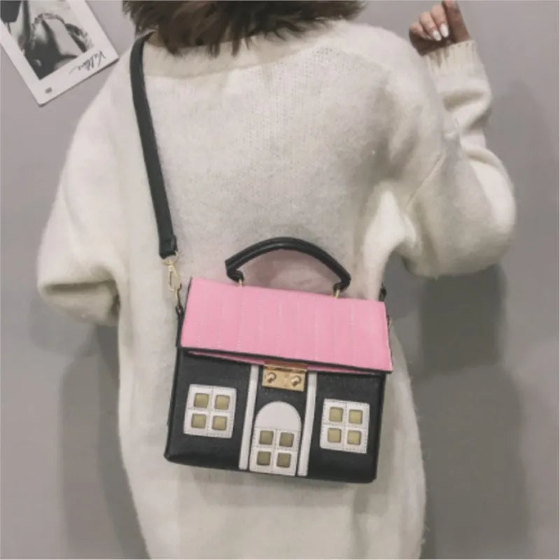 House Shape Women Handbags PU Leather Shoulder Crossbody Bags