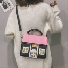 House Shape Women Handbags PU Leather Shoulder Crossbody Bags
