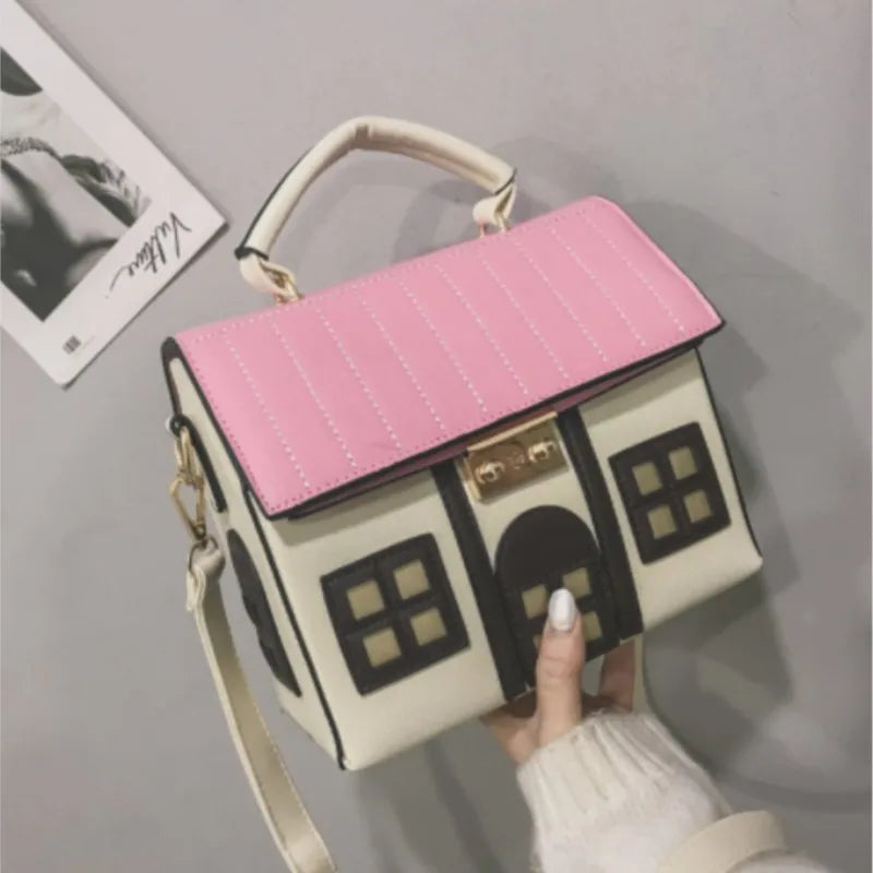 House Shape Women Handbags PU Leather Shoulder Crossbody Bags
