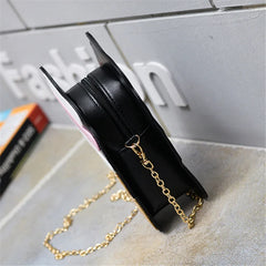 Cute Ice Cream Shoulder Bag with Zipper for Women 3D Chain Crossbody Cartoon PU