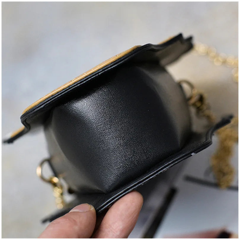 Cute Ice Cream Shoulder Bag with Zipper for Women 3D Chain Crossbody Cartoon PU