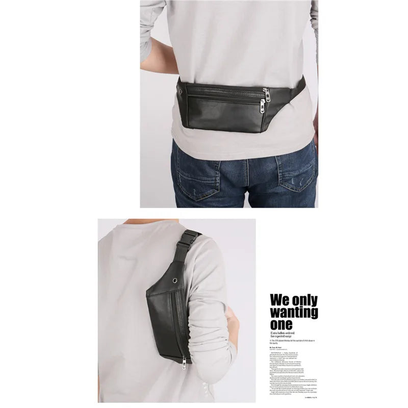 Men Belt Pouch Fanny Pack Waist Purse Clutch Bag