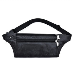 Men's Leather Belt Pouch Fanny Pack Waist Purse Bag
