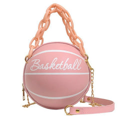 Pink Basketball Bag Crossbody Chain Handbag Wallet