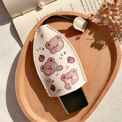 Cartoon PU Leather Pull Out Key Case Car Key Holder