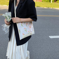 Floral Tulip Crossbody Bag Tote Shoulder Handbag