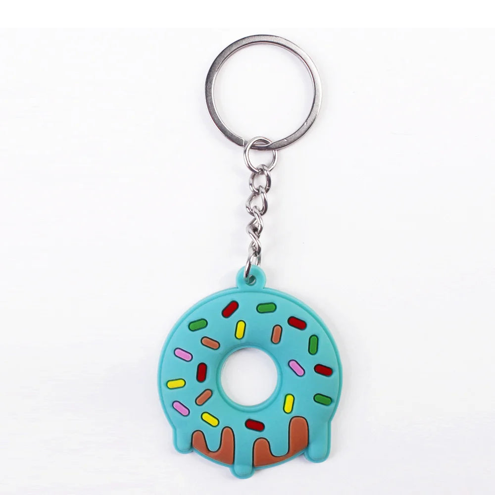 Donut Keychain Party Favors Kids Food Pendant Keyrings Ornaments