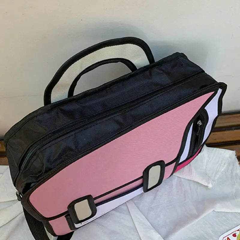 Creative Women 2D Drawing Backpack for Teen Girls