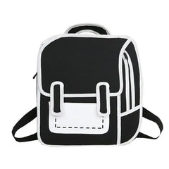 Creative Women 2D Drawing Backpack for Teen Girls