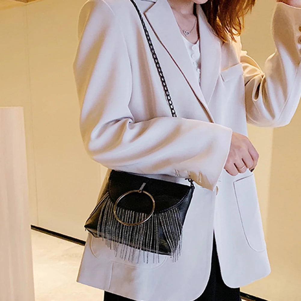 Leather Zipper Bag for Women Casual Messenger Shopping Travel Party