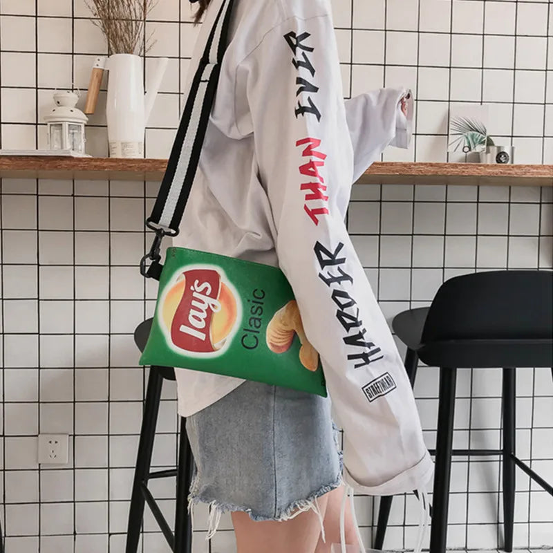 Funny Crossbody Handbag Canvas Shoulder Bag Mini Cartoon Girl Envelope Bags