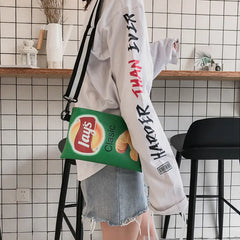 Funny Crossbody Handbag Canvas Shoulder Bag Mini Cartoon Girl Envelope Bags