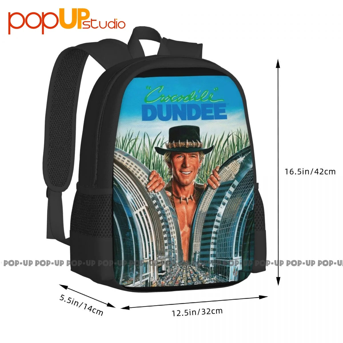 Crocodile Dundee Backpack Large Capacity Bookbag Portable Gym Tote Bag