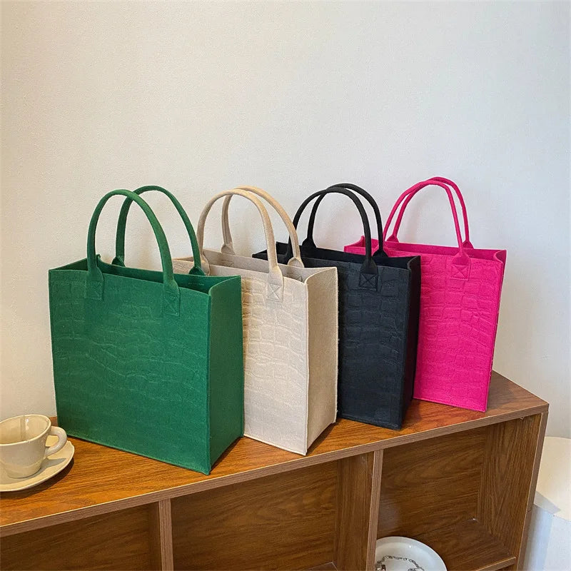 Crocodile Embossed Felt Handbag Shoulder Bag Crossbody Bag