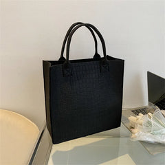 Crocodile Embossed Felt Handbag Candy Tote Bag for Women