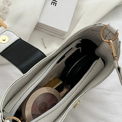 Crocodile Embossed Shoulder Bag for Women PU Leather Semicircle Armpit Bag