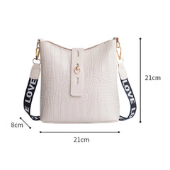 Crocodile Messenger Bag Women PU Leather Crossbody Handbag