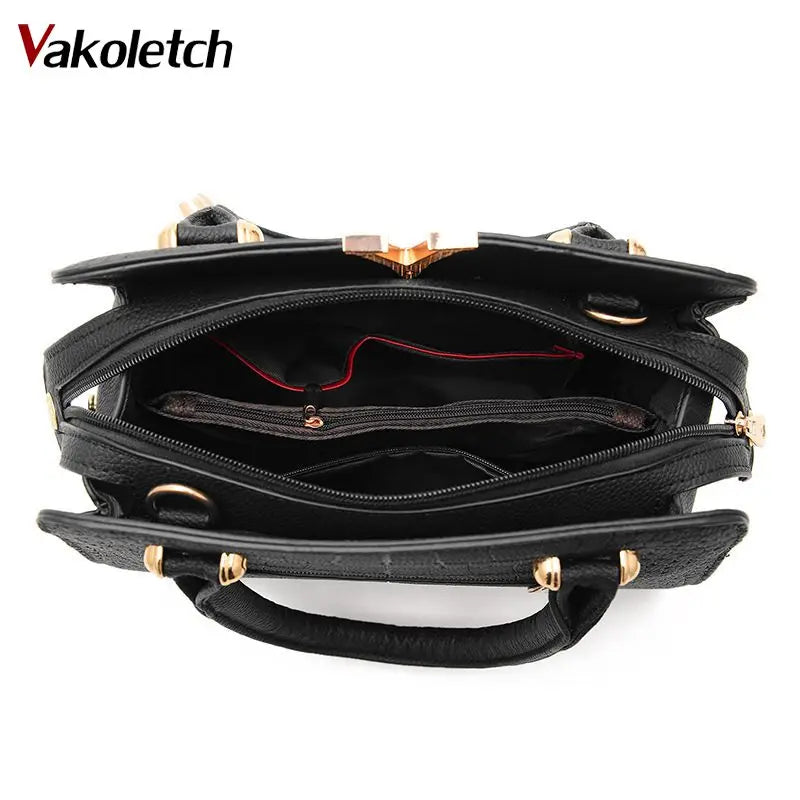 Crocodile PU leather Women Bag V letters Handbags Lady Shoulder Crossbody Bags