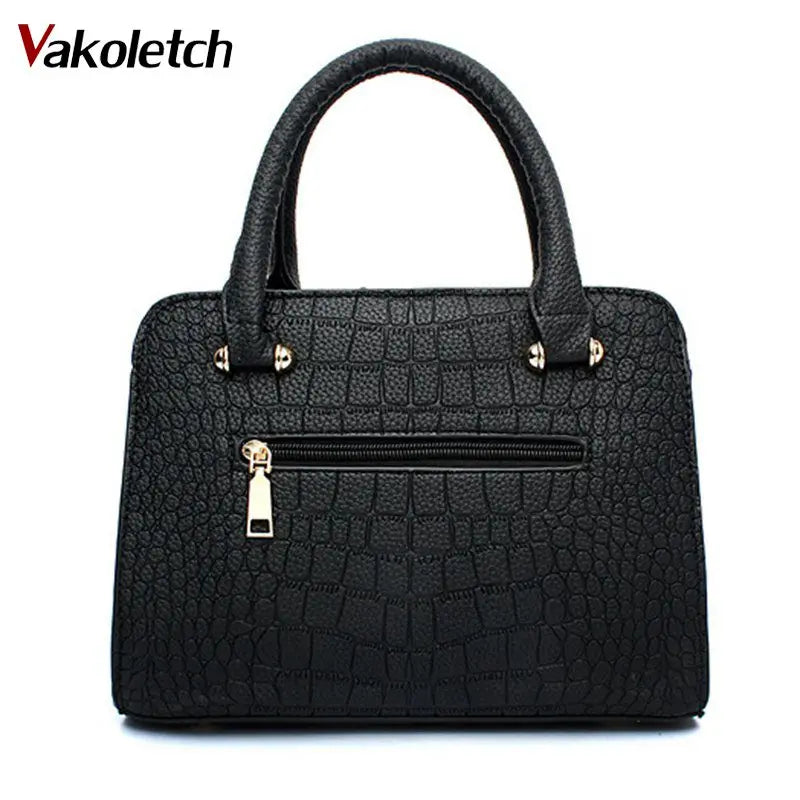 Crocodile PU leather Women Bag V letters Handbags Lady Shoulder Crossbody Bags