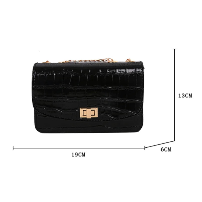 Stylish Croc Pattern Shoulder Bag for Women