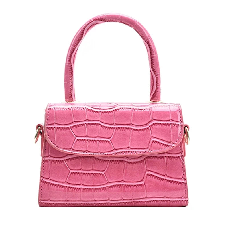 Crocodile Pattern Crossbody Chain Handbag Small Bag PU Leather Ladies 5 Colors