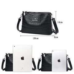 Crocodile Pattern Crossbody Bag Soft Leather Shoulder Bag