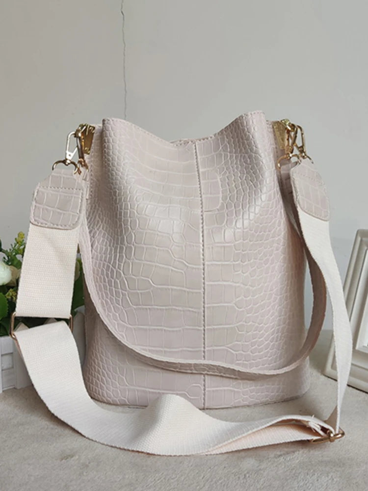 Crocodile Pattern Crossbody Bags Women Handbags PU Leather Shoulder Tote Bag