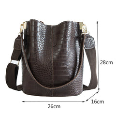 Crocodile Pattern Crossbody Bags Women Handbags PU Leather Shoulder Tote Bag