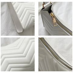 Crocodile Pattern Half-Moon Leather Crossbody Bag