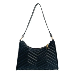 Crocodile Pattern Half-Moon Leather Crossbody Bag
