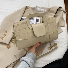 Crocodile Pattern Handbag Winter Chain Shoulder Bag Women Crossbody Bags