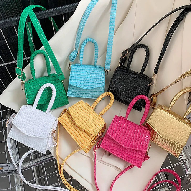 Crocodile Pattern Handbags Texture Embossed Lacquer Shoulder Bag