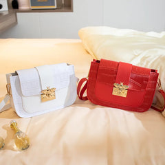 Crocodile Pattern Messenger Bag Tote Purse Women Shoulder Handbag