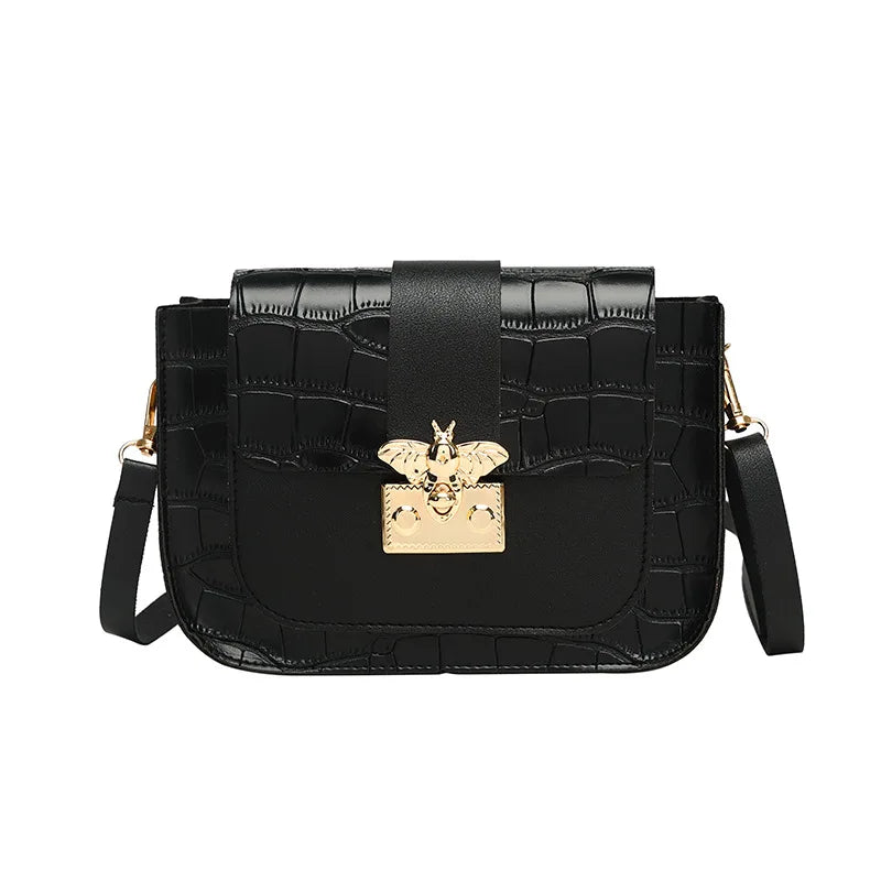 Crocodile Pattern Messenger Bag Tote Purse Women Shoulder Handbag