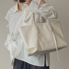 Crocodile Pattern PU Shoulder Bag Large-capacity Women's Handbag