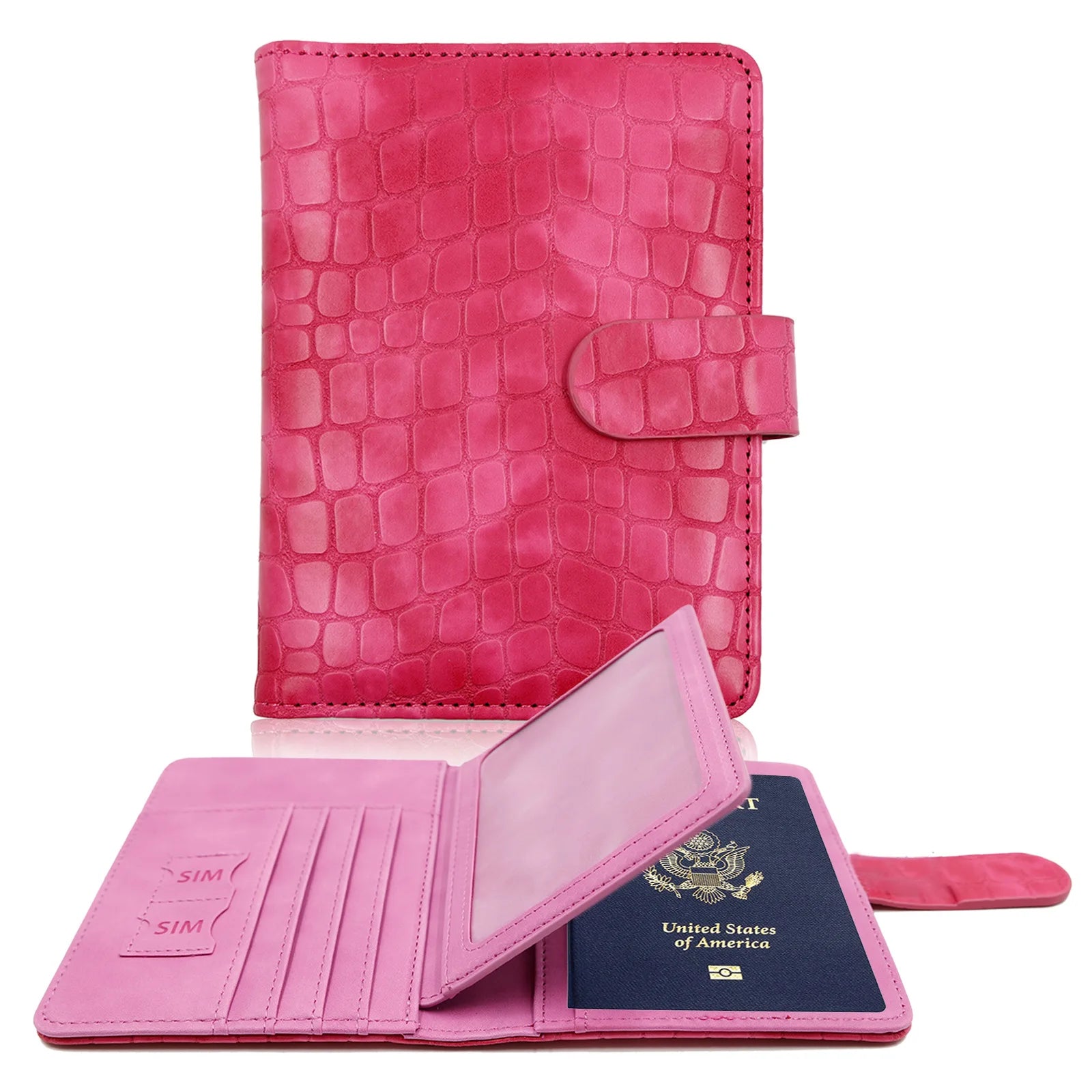 Crocodile Pattern Passport Cover Travel Case Holder