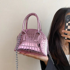 Crocodile Pattern Shell Bag Small Shoulder Bag