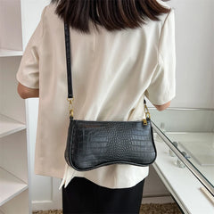 Crocodile Pattern Shoulder Bag Chain Handbags Purse Women Small Crossbody Bag