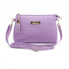 Crocodile Pattern Shoulder Bag PU Leather Messenger Bag for Women