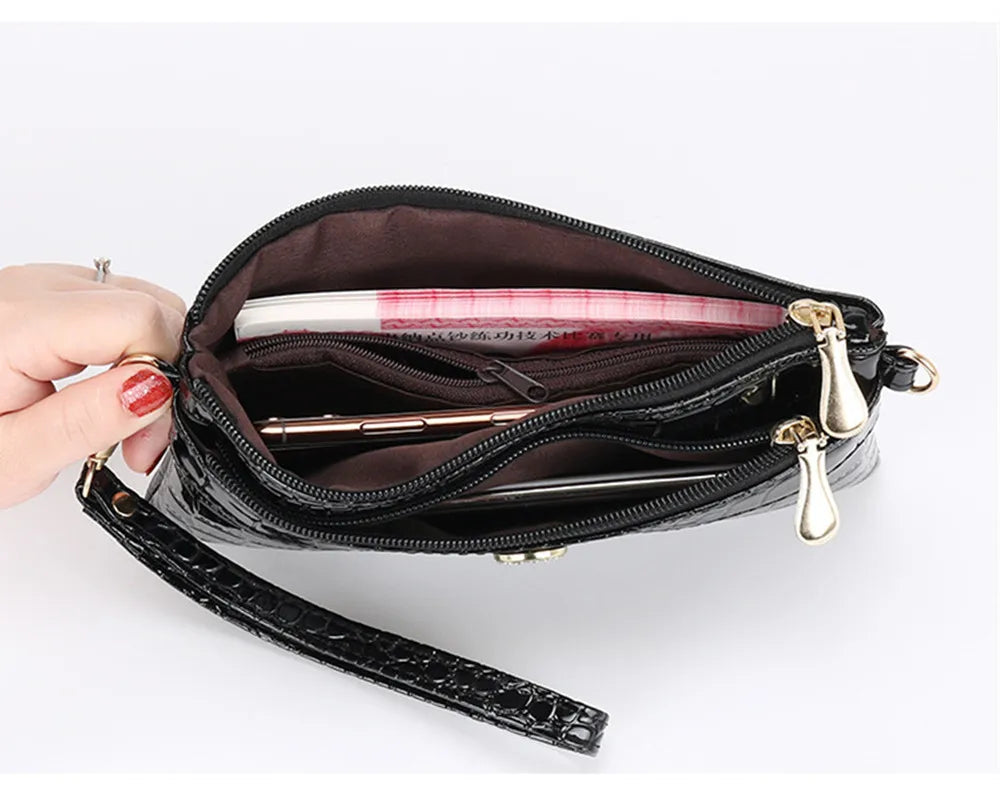 Crocodile Pattern Shoulder Bag PU Leather Women's Bag