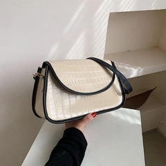 Crocodile Pattern Square Tote Bag High PU Leather Women's Handbag
