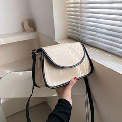Crocodile Pattern Square Tote Bag High PU Leather Women's Handbag