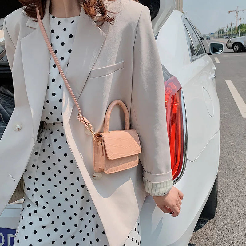 Crocodile Pattern Top-handle Bag Women's Handbags Solid Ladies Messenger Bags