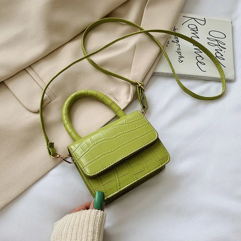 Crocodile Pattern Top-handle Bag Women's Handbags Solid Ladies Messenger Bags