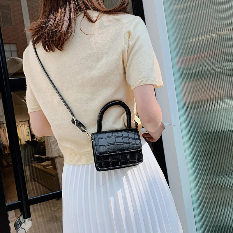 Crocodile Pattern Top-handle Bag Women's Handbags Solid Ladies Messenger Bags