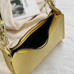 Crocodile Pattern Zipper Handbag for Women
