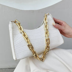 Crocodile Pattern Zipper Handbag for Women