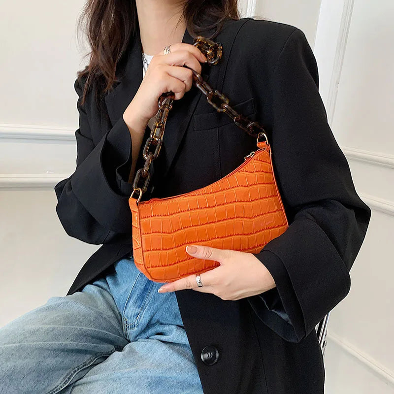 Crocodile Pattern Shoulder Bag and Small Square Bags for Women
