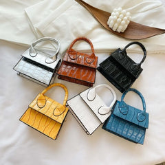 Crocodile Print Mini Shoulder Bag for Women